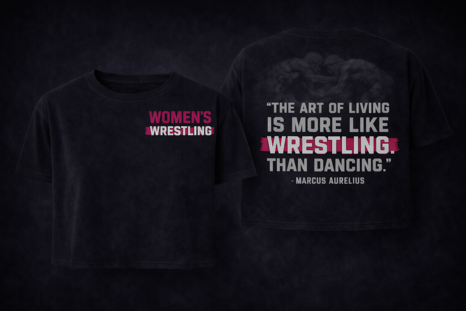Women's Wrestling Life Crop Top - Aurelius (Black)