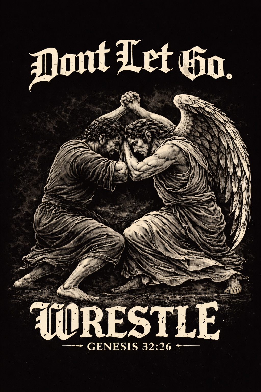 Wrestle Tee - Genesis 32:36 (Black)